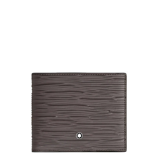 Portafoglio montblanc 4810 in pelle grigio caldo con motivo goffrato ispirato e emblem silver al centro