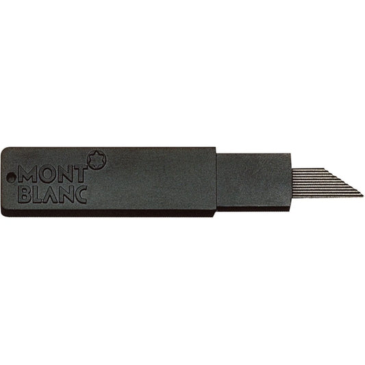 Black montblanc mine hi-polymer 0,9 mm con lame retrattili e bordi metallici finemente seghettati confezione da 10 pezzi