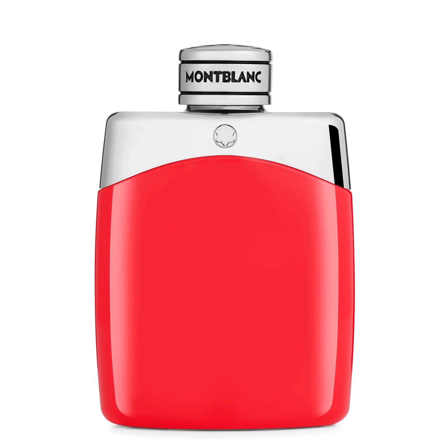 Flacone stile borraccia montblanc legend red eau de parfum 100ml rosso e argento elegante e moderno