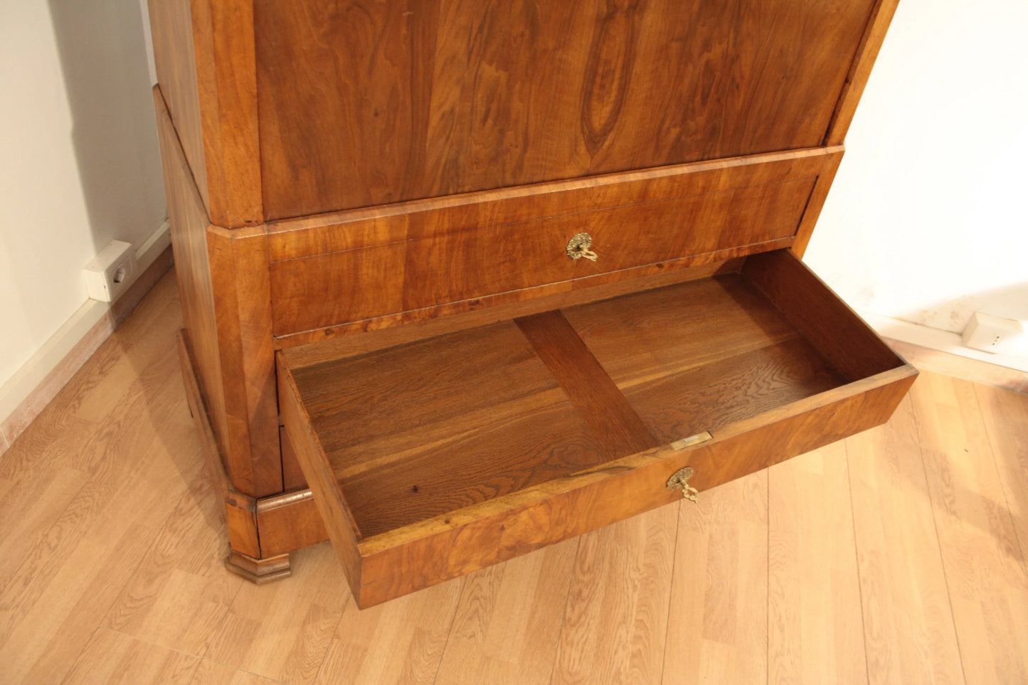 Cassetto in rovere massello estratto da splendido secretaire umbertino scrittoio credenza fine ottocento