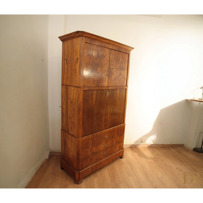 Wooden cabinet with doors and drawers, splendido Secretaire Umberto in rovere massello