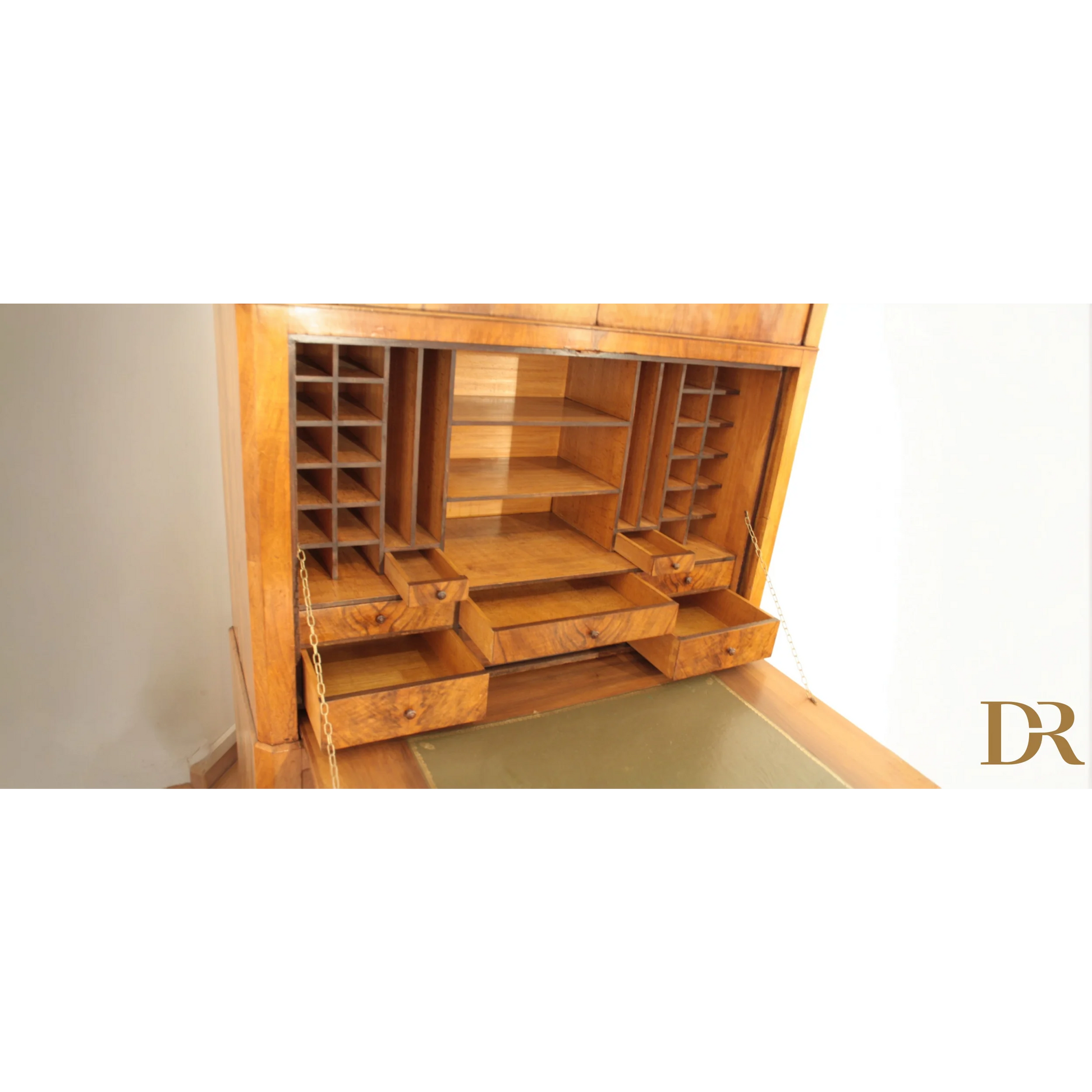 Wooden desk organizer with compartments in Secretaire Scrittoio Credenza Umbertino