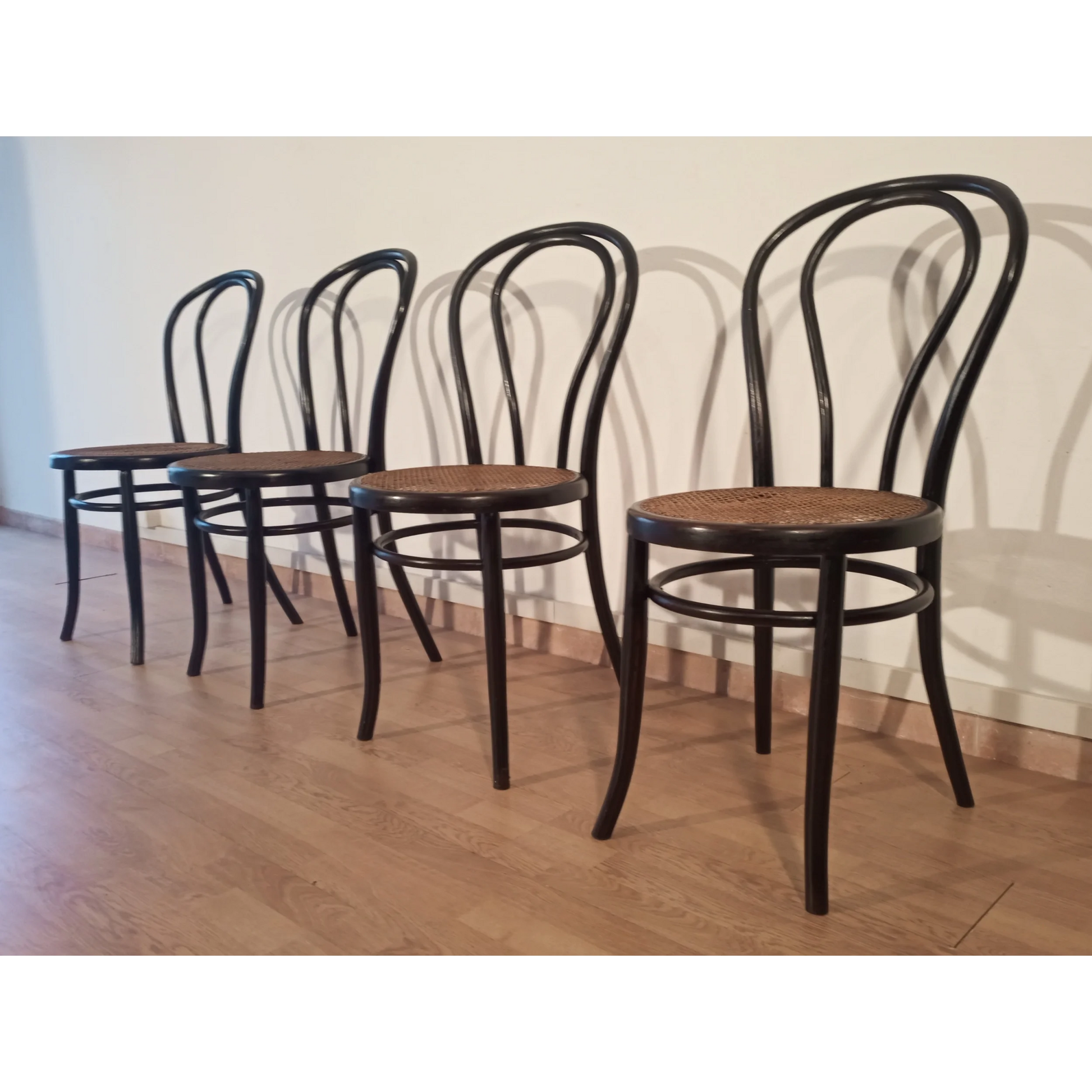 Quattro sedie Thonet Italia in faggio curvato, set elegante per arredare