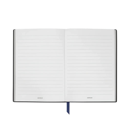 Open blocco note montblanc the origin collection con pagine a righe e segnalibro blu navy modello meisterstück 133087