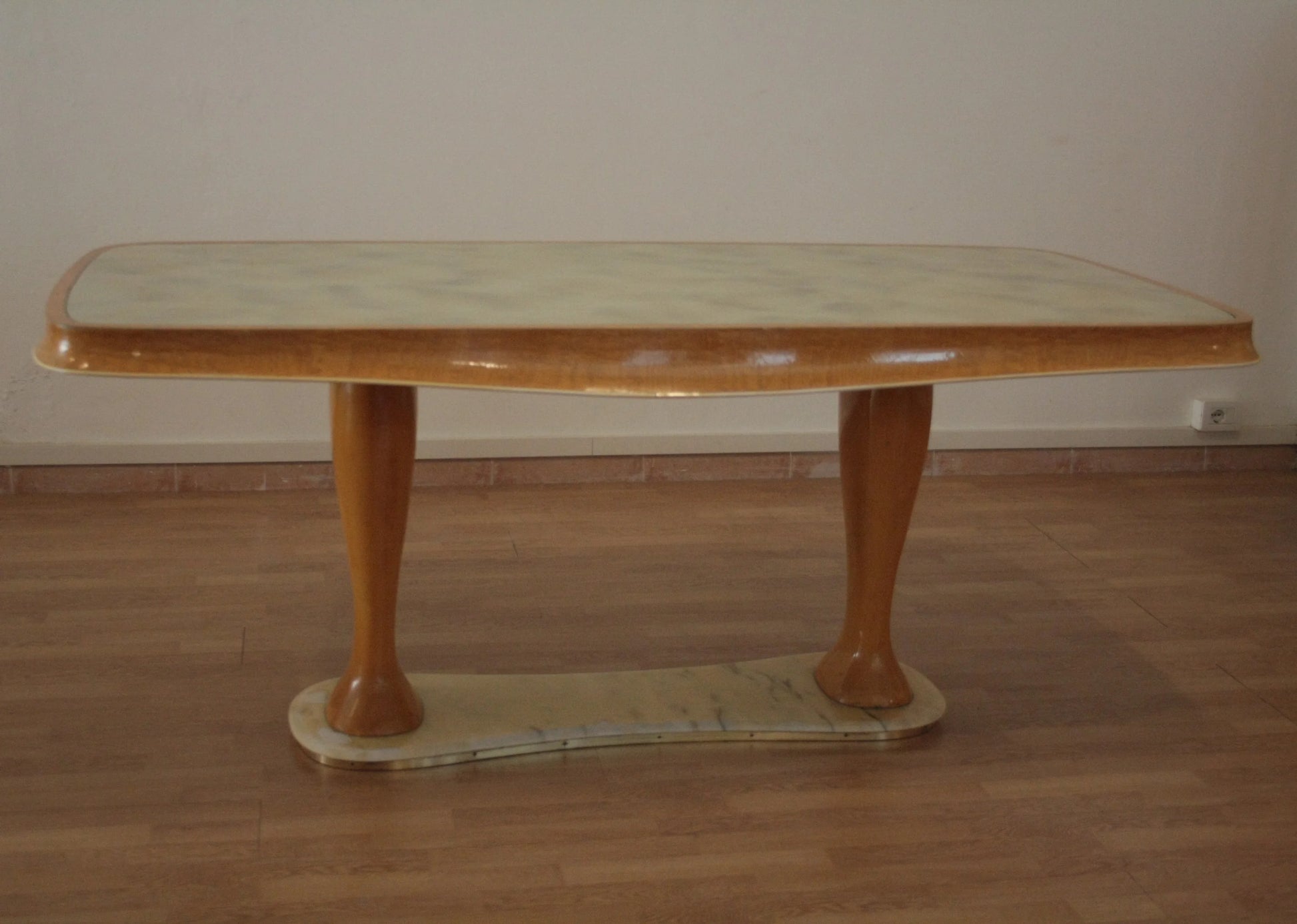 Tavolo da pranzo rettangolare chiaro mid-century moderno di vittorio dassi per pranzo mid-century moderno da dario raia antiquariato