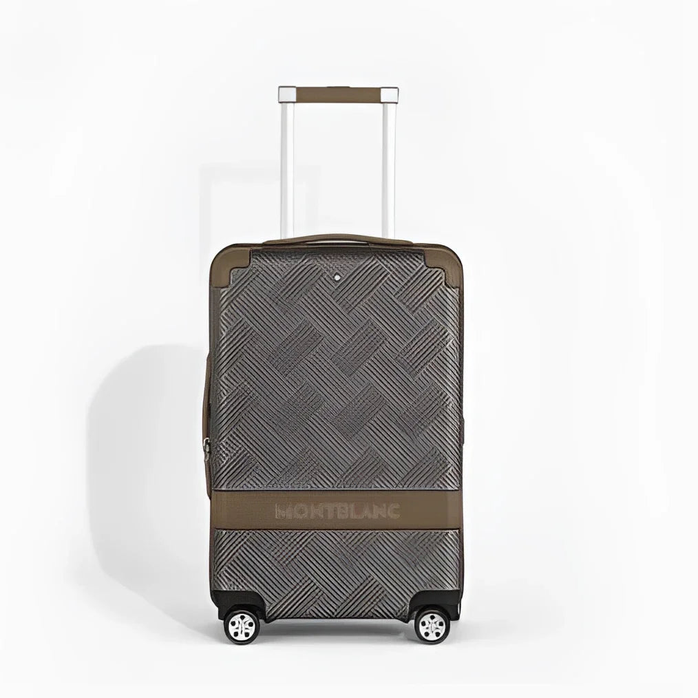Montblanc trolley da cabina compatto my4810 extreme 3.0 argento con motivo a spina di pesce e manico retrattile per la prossima avventura