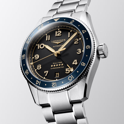 Longines orologio Spirit Zulu Time 39mm antracite automatico acciaio L3.802.4.60.6