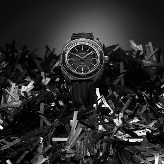 Longines Armbanduhr Ultra-Chron Carbon 43mm anthrazit automatisch Titan und Carbon L2.839.4.52.2