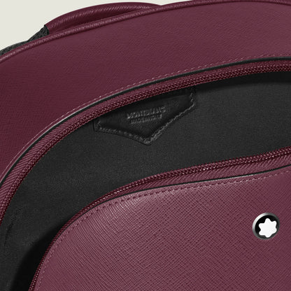 Montblanc zaino sartorial cassis 199361 in pelle bordeaux con interno nero e logo stella argento design creativo montblanc marco tomasetta
